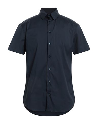 Giorgio Armani Man Shirt Midnight Blue Size 15 Cotton, Polyamide, Elastane
