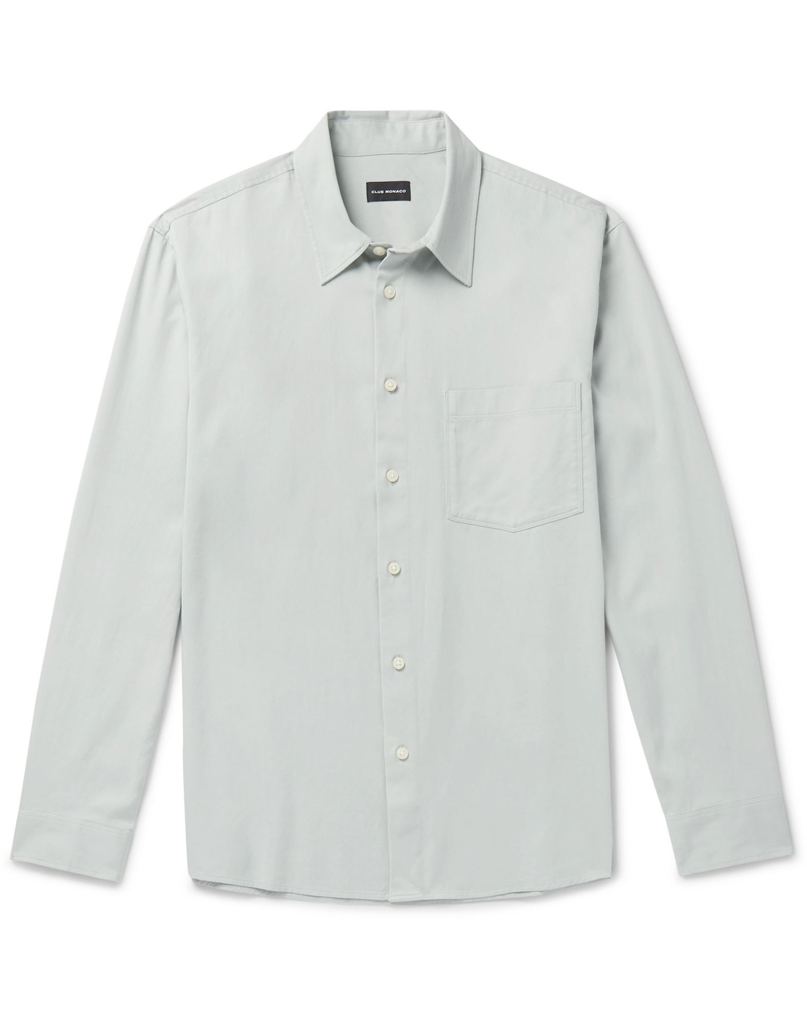 《セール開催中》CLUB MONACO メンズ シャツ ライトグレー XS 指定外繊維（テンセル)? 68% / コットン 32%