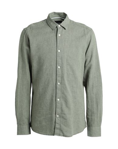 Only & Sons Man Shirt Military Green Size S Cotton, Linen
