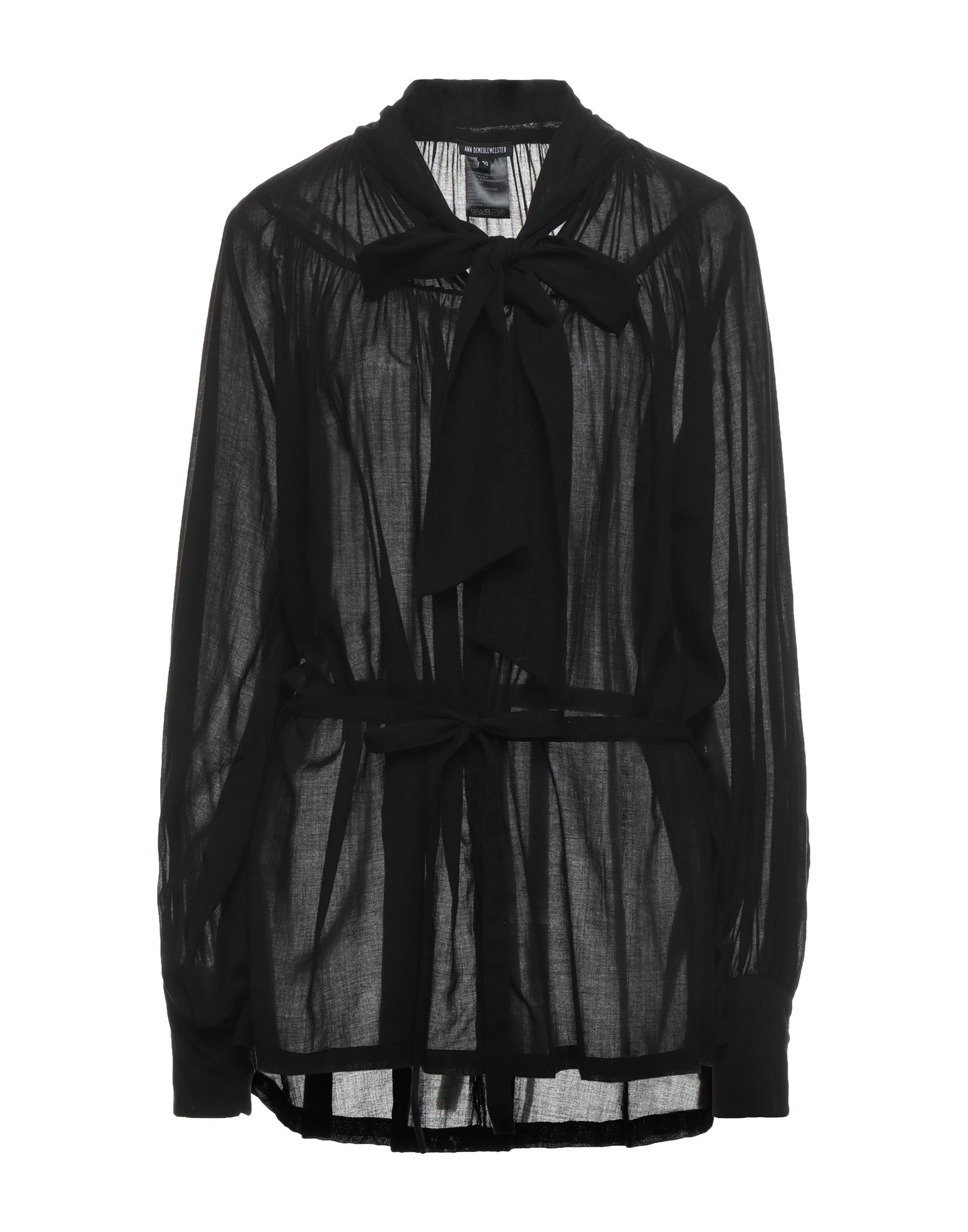 《セール開催中》ANN DEMEULEMEESTER レディース ブラウス ブラック 38 コットン 92% / カシミヤ 8%