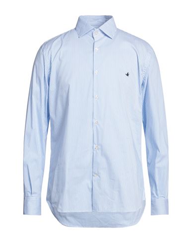 Brooksfield Man Shirt Sky Blue Size 16 ½ Cotton, Polyamide, Elastane