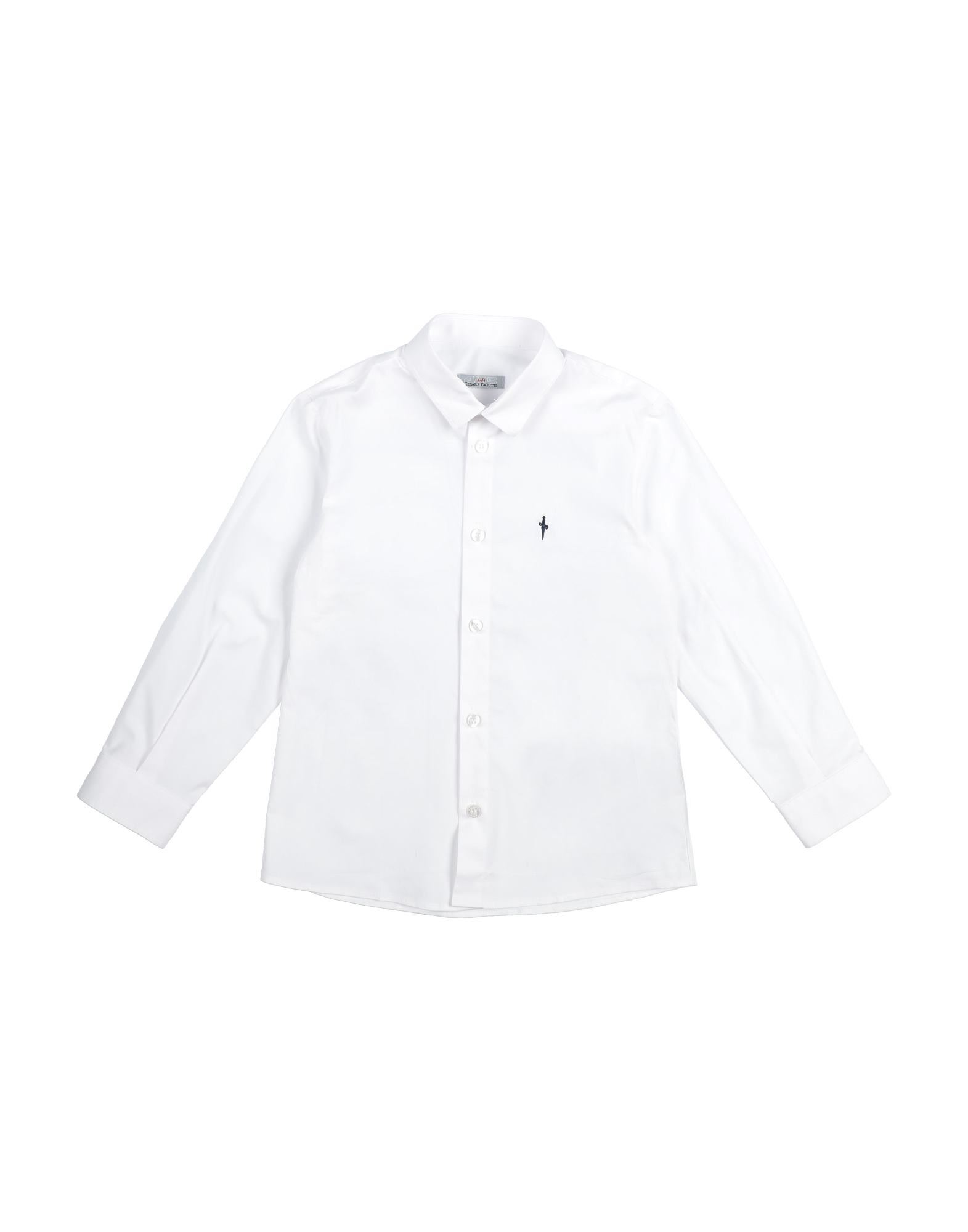 ＜YOOX＞ ★CESARE PACIOTTI 4US ボーイズ 3-8 歳 シャツ ホワイト 4 コットン 97% / ポリウレタン 3%画像