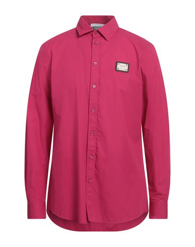 Moschino Couture Man Shirt Fuchsia Size 16 Cotton In Pink