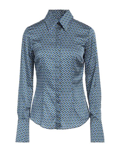 Camicettasnob Woman Shirt Blue Size 8 Viscose, Silk, Elastane