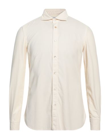 Boglioli Man Shirt Cream Size 17 Cotton In White