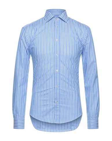 Man Shirt Azure Size 17 ¾ Cotton, Elastane