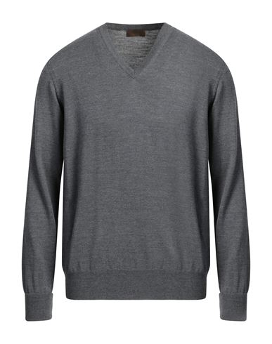 Man Sweater Grey Size 48 Wool, Lambskin