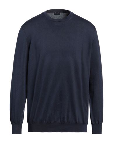 Drumohr Man Sweater Midnight Blue Size 48 Cotton