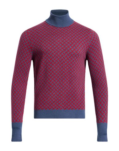 Drumohr Man Turtleneck Tomato Red Size 44 Cashmere In Red