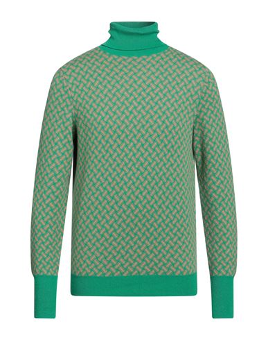 Drumohr Man Turtleneck Sand Size 42 Cashmere In Green