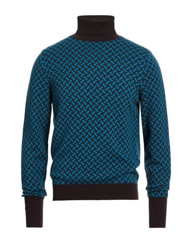 Drumohr Man Turtleneck Deep Teal Size 38 Cashmere In Blue