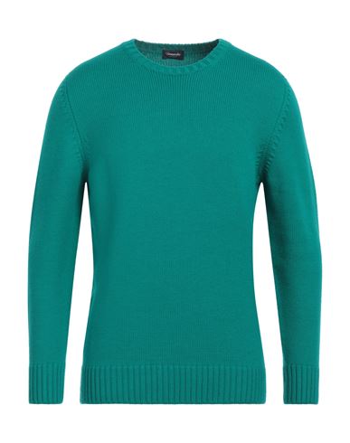 Shop Drumohr Man Sweater Turquoise Size 42 Merino Wool In Blue