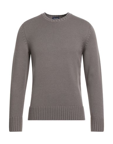Drumohr Man Sweater Taupe Size 44 Merino Wool