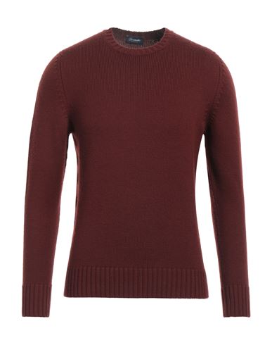 Shop Drumohr Man Sweater Cocoa Size 42 Merino Wool In Brown