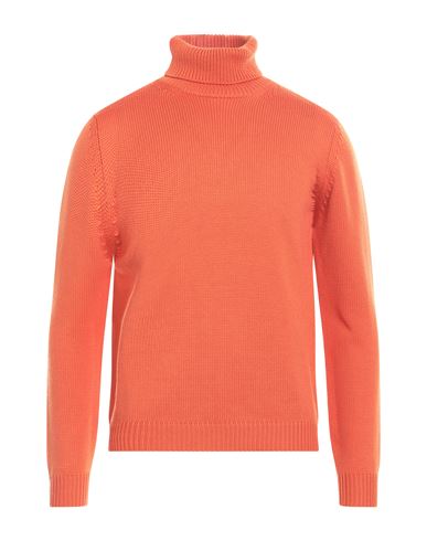 Roberto Collina Man Turtleneck Orange Size 38 Merino Wool