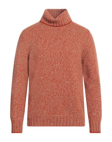 Gran Sasso Man Turtleneck Rust Size 44 Virgin Wool