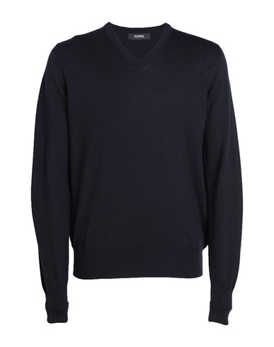 Alpha Studio Man Sweater Midnight Blue Size 36 Merino Wool