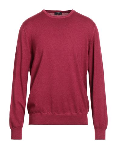 Barba Napoli Man Sweater Garnet Size 42 Virgin Wool In Multi