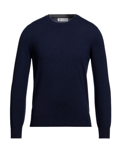 Brunello Cucinelli Man Sweater Navy Blue Size 36 Cashmere