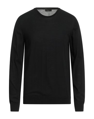 Roberto Collina Man Sweater Black Size 42 Cotton