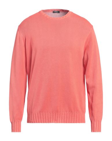 Rossopuro Man Sweater Coral Size 7 Cotton In Pink