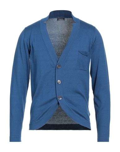 Man Cardigan Slate blue Size 4 Cotton