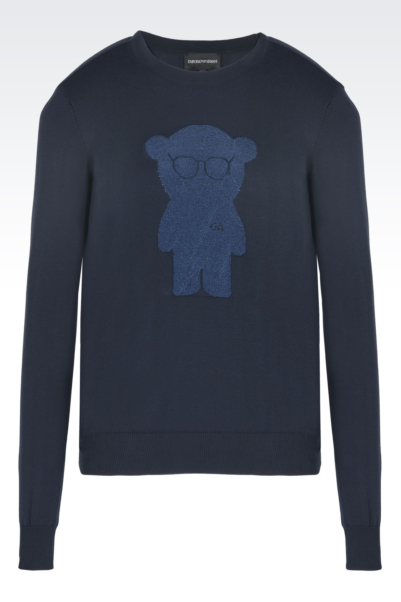 ea阿玛尼女士针织衫 纯棉 圆领 小熊提花 /39716918qo