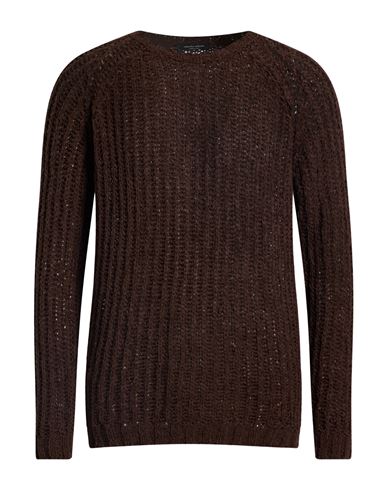 Roberto Collina Man Sweater Chocolate Brown Size 44 Cotton, Nylon