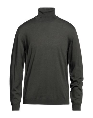 Roberto Collina Man Turtleneck Military Green Size 42 Merino Wool In Green