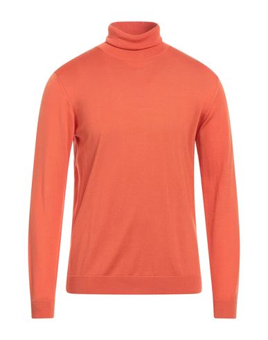 Shop Roberto Collina Man Turtleneck Orange Size 40 Merino Wool