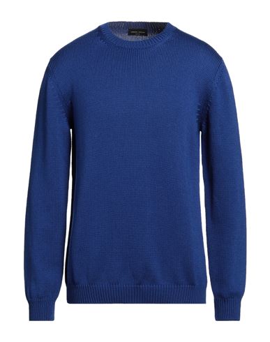 Roberto Collina Man Sweater Blue Size 44 Merino Wool In Blue