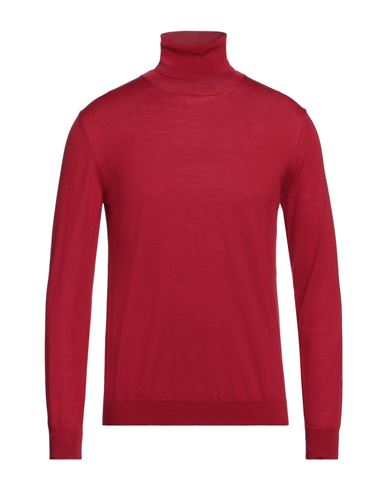 Roberto Collina Man Turtleneck Red Size 44 Merino Wool In Red