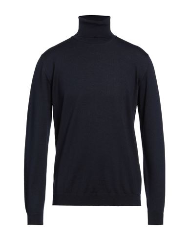 Roberto Collina Man Turtleneck Midnight Blue Size 46 Merino Wool In Blue