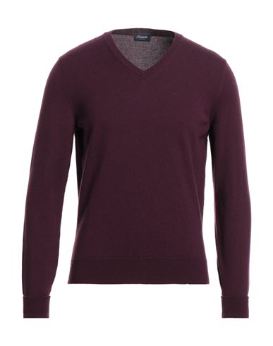 Drumohr Man Sweater Garnet Size 46 Cashmere In Red