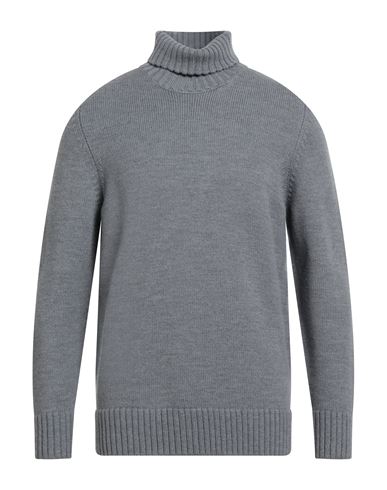 Drumohr Man Turtleneck Lead Size 44 Merino Wool In Gray