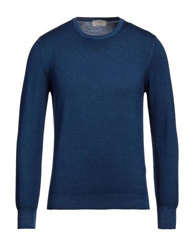 Gran Sasso Man Sweater Navy Blue Size 38 Virgin Wool In Navy Blue