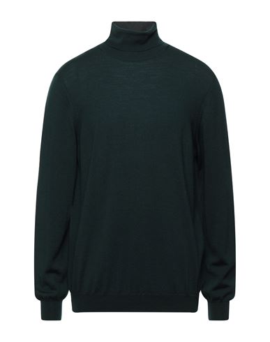 Man Turtleneck Dark green Size 36 Merino Wool