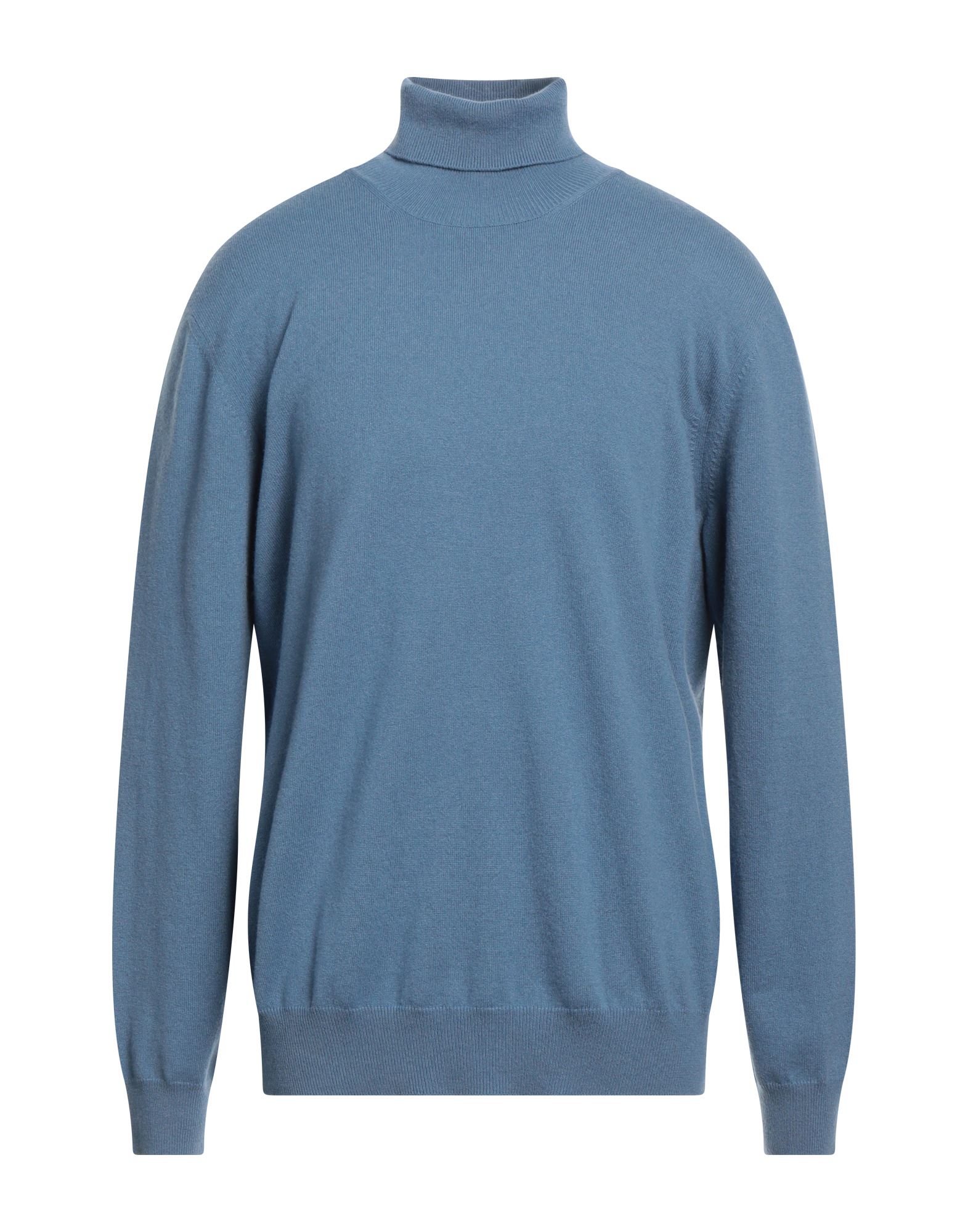 MALO MALO MAN TURTLENECK PASTEL BLUE SIZE 48 CASHMERE