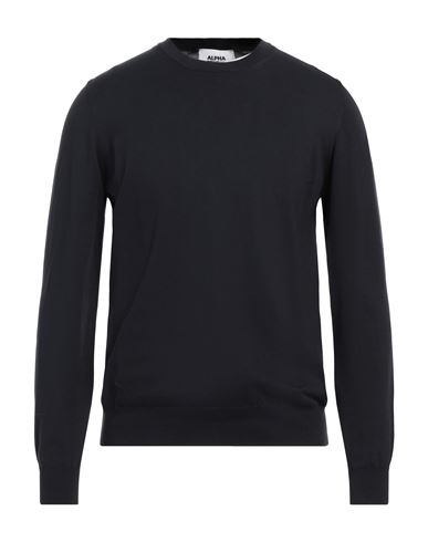 Shop Alpha Studio Man Sweater Midnight Blue Size 40 Cotton