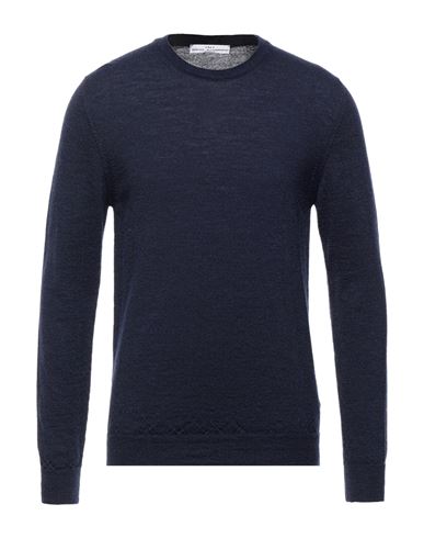 Grey Daniele Alessandrini Man Sweater Midnight blue Size 38 Wool, Nylon, Alpaca wool