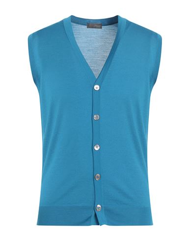 Drumohr Man Cardigan Blue Size 44 Merino Wool