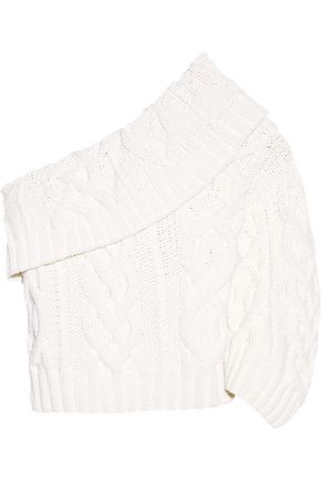 ROSIE ASSOULIN One-shoulder cable-knit wool-blend sweater