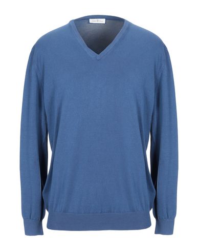 Man Sweater Blue Size 48 Cotton