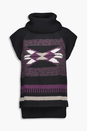 AUTUMN CASHMERE Navajo intarsia-knit turtleneck sweater