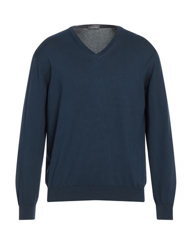 Rossopuro Man Sweater Blue Size 5 Cotton