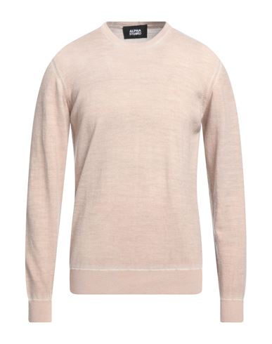 Alpha Studio Man Sweater Blush Size 40 Cotton In Pink