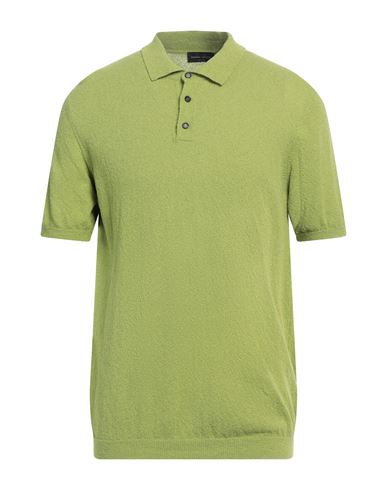 Roberto Collina Man Sweater Green Size 42 Cotton, Polyamide In Green