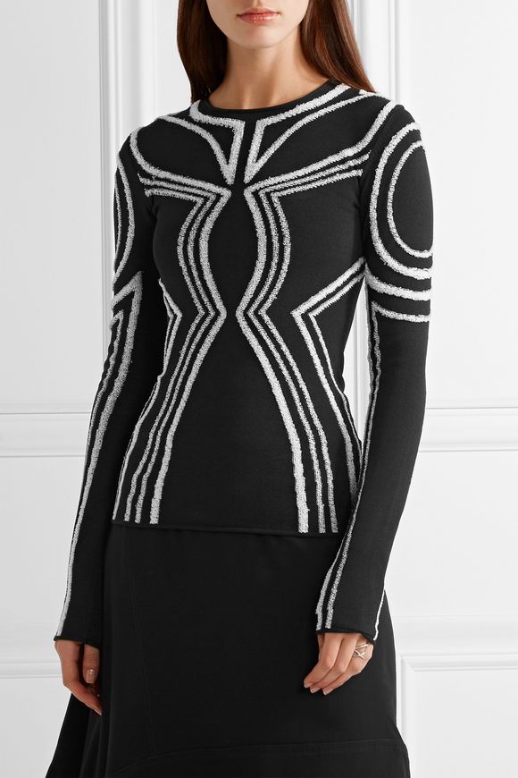 Embroidered silk-blend stretch-knit top | PROENZA SCHOULER | Sale up to