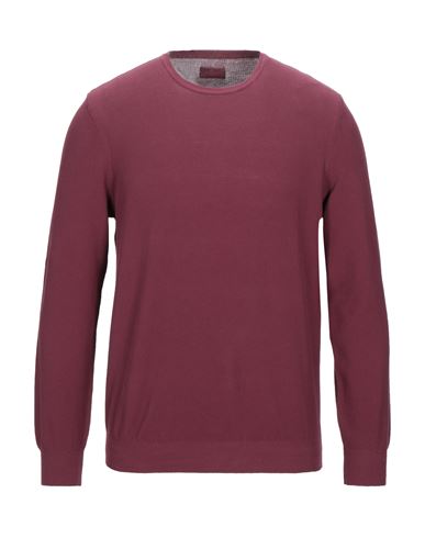 Man Sweater Burgundy Size 48 Cotton