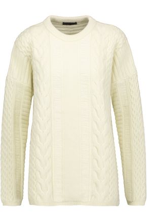Belstaff BELSTAFF WOMAN KATRIONA CABLE-KNIT WOOL AND CASHMERE-BLEND SWEATER CREAM